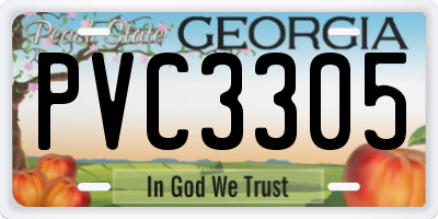 GA license plate PVC3305