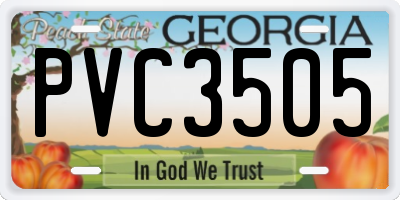 GA license plate PVC3505