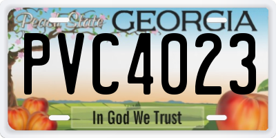 GA license plate PVC4023