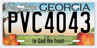 GA license plate PVC4043