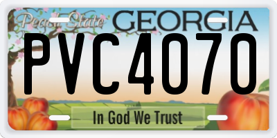 GA license plate PVC4070