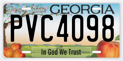 GA license plate PVC4098