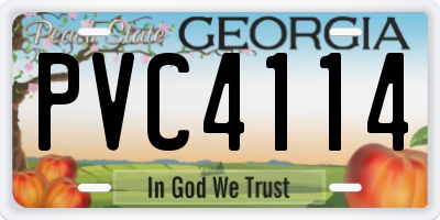 GA license plate PVC4114