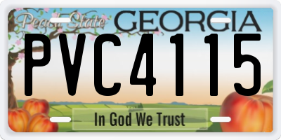 GA license plate PVC4115