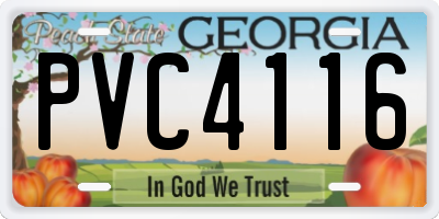 GA license plate PVC4116