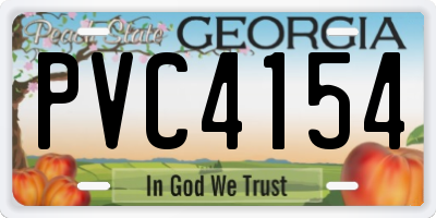 GA license plate PVC4154