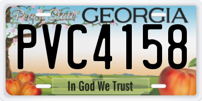 GA license plate PVC4158