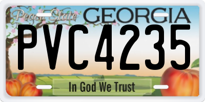 GA license plate PVC4235