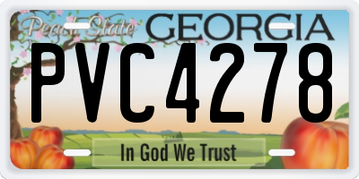 GA license plate PVC4278