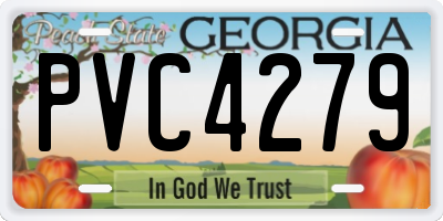 GA license plate PVC4279