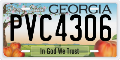 GA license plate PVC4306