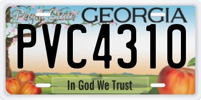 GA license plate PVC4310