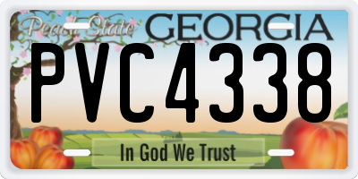 GA license plate PVC4338