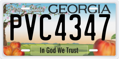 GA license plate PVC4347