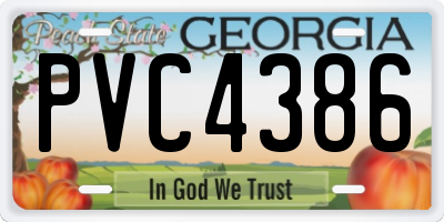 GA license plate PVC4386