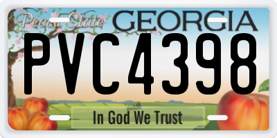 GA license plate PVC4398