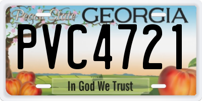 GA license plate PVC4721