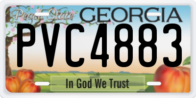 GA license plate PVC4883