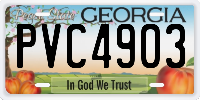 GA license plate PVC4903