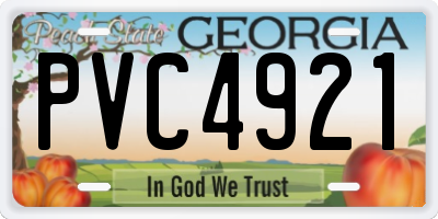GA license plate PVC4921