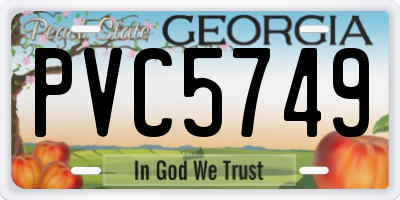 GA license plate PVC5749