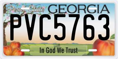 GA license plate PVC5763