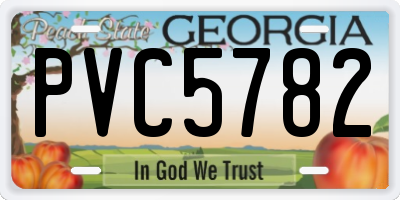 GA license plate PVC5782