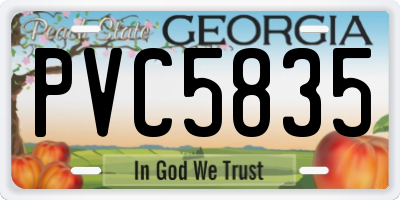 GA license plate PVC5835