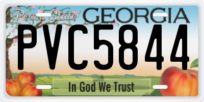 GA license plate PVC5844