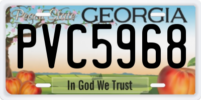 GA license plate PVC5968