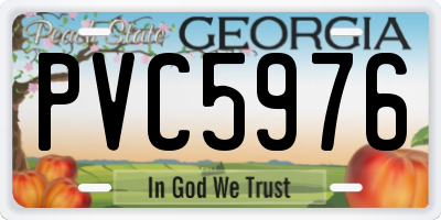 GA license plate PVC5976
