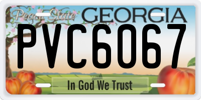 GA license plate PVC6067