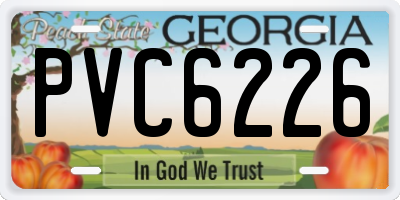 GA license plate PVC6226