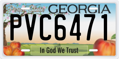 GA license plate PVC6471