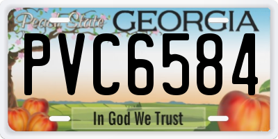 GA license plate PVC6584