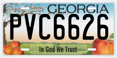 GA license plate PVC6626