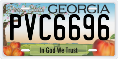 GA license plate PVC6696