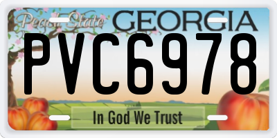 GA license plate PVC6978