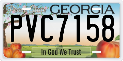GA license plate PVC7158