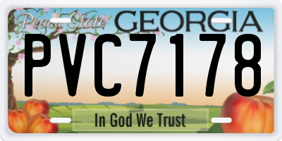 GA license plate PVC7178