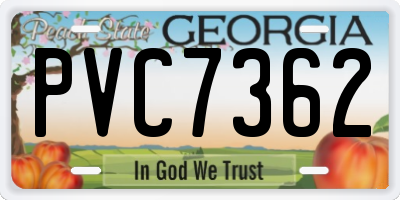 GA license plate PVC7362