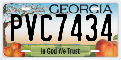 GA license plate PVC7434