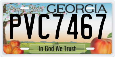 GA license plate PVC7467
