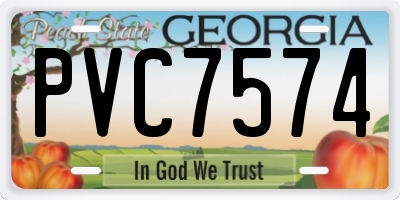 GA license plate PVC7574