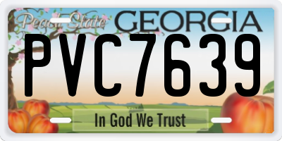 GA license plate PVC7639