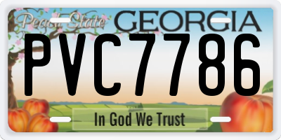 GA license plate PVC7786