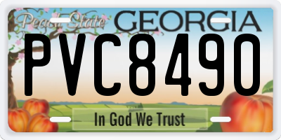 GA license plate PVC8490