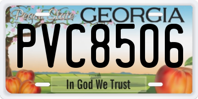 GA license plate PVC8506