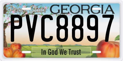 GA license plate PVC8897