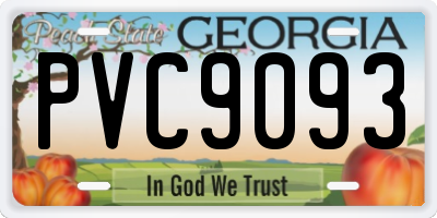 GA license plate PVC9093